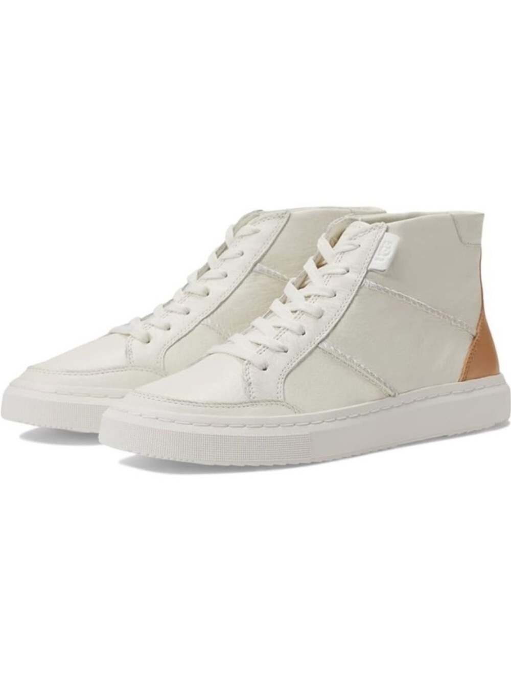 UGG White and Tan Alameda Chukka High Top Sneakers. Size 8.5